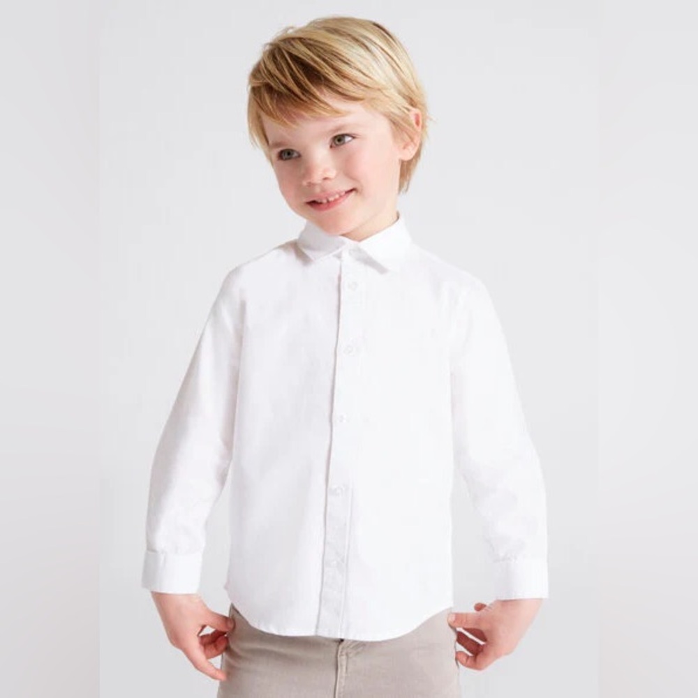 Size 8 Boys Mayoral Classic White Kids Button-Down Shirt